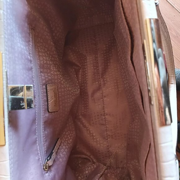 KATE SPADE NEW YORK Knightsbridge Constance Croc Embossed Leather Tote purse - Picture 8 of 11